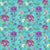 Flowers Collection:  Fantasy floral with chrysanthemums in purple, lavender and tan hues with green leaves and an aqua blue background. Image