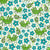 Green Grasshoppers and Turquoise Flowers Image