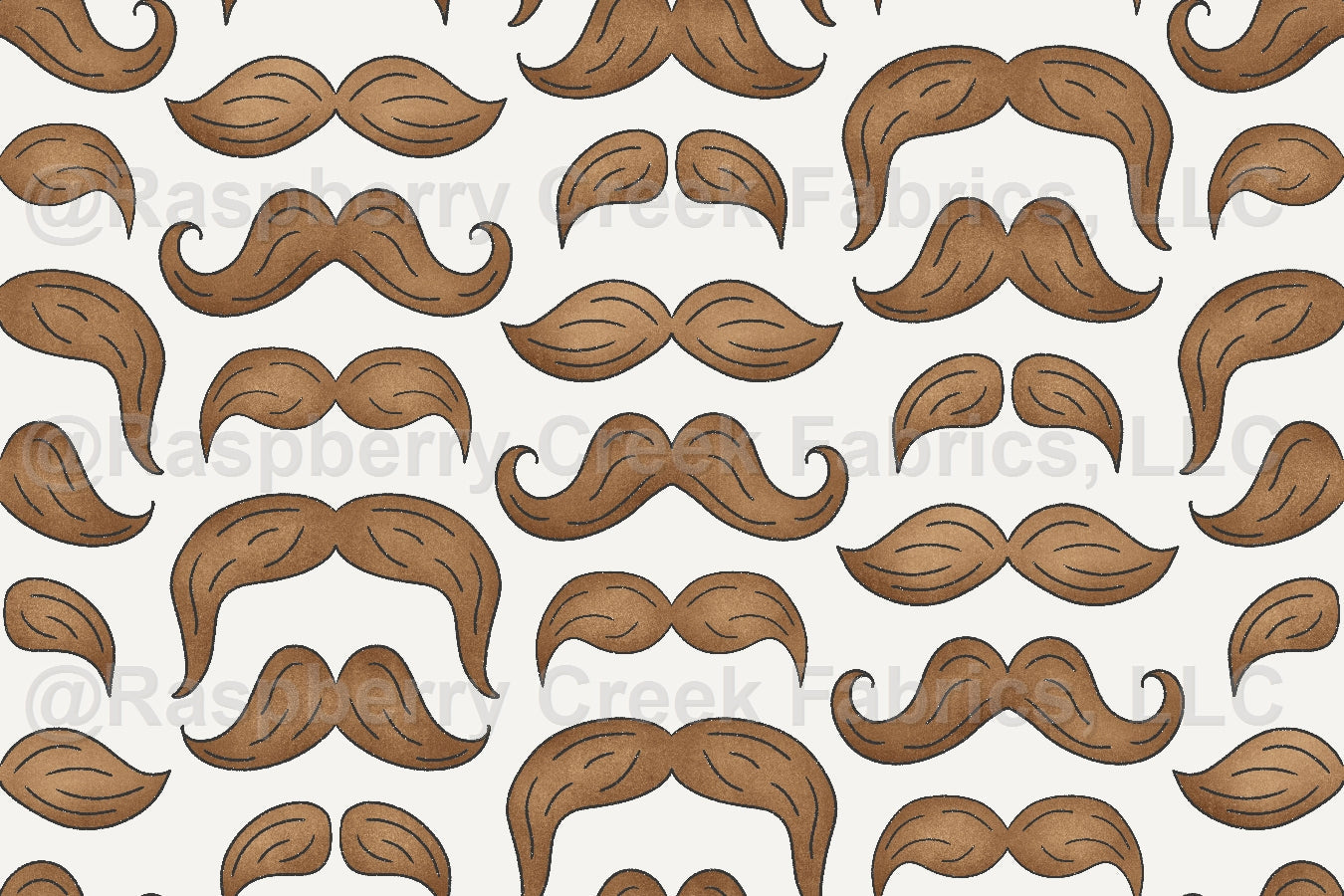 Carousel Mustache Fabric, Raspberry Creek Fabrics, watermarked