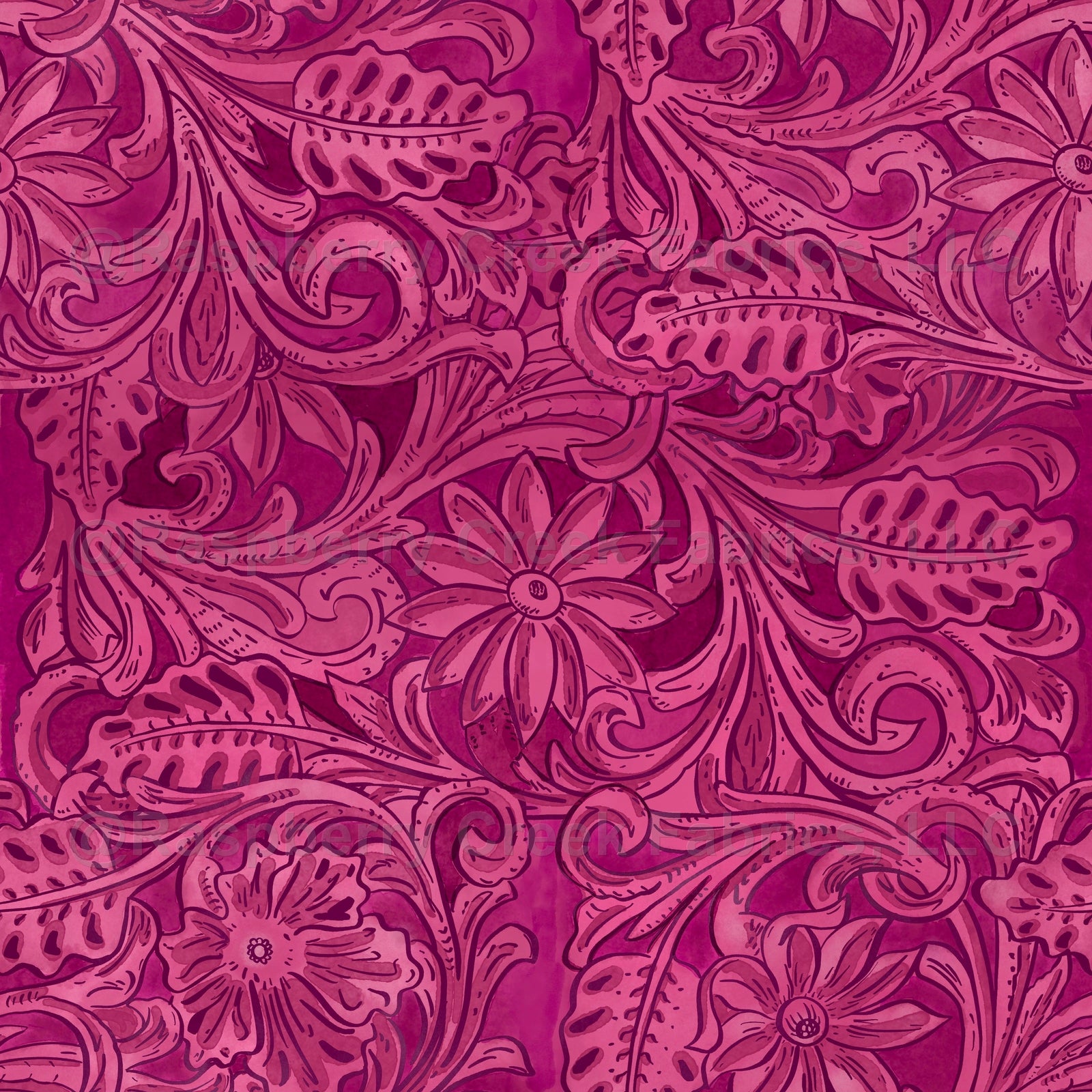 western, country, farm, leather, tooled leather, floral, Nashville, boho, texas, fuchsia, pink, raspberry, rustic, watercolor, boho, cowboy, cowgirl