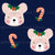 Christmas Cute Miss Mouse and Candy Can Blue Image