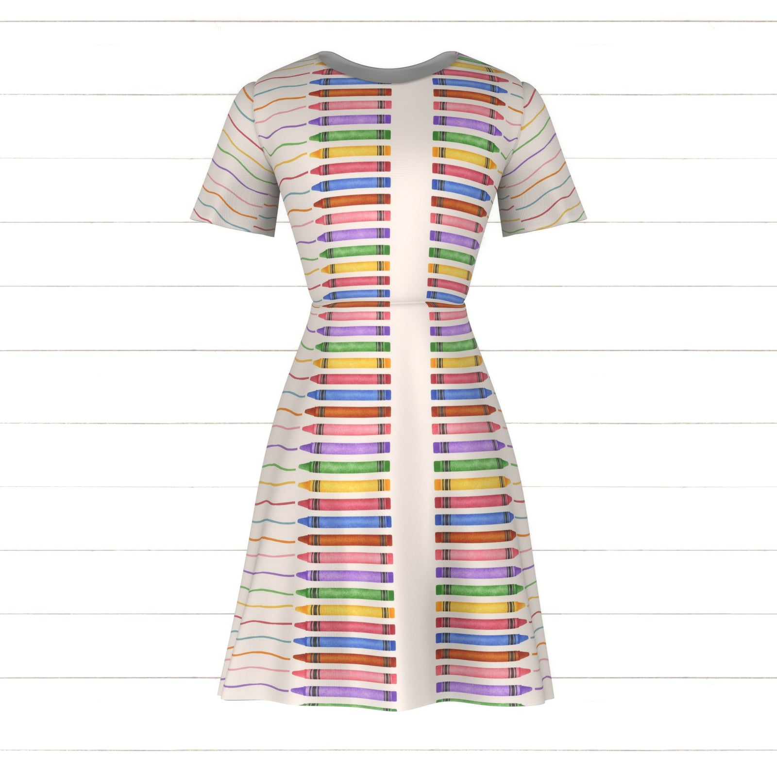 Back 2 School Crayon Stripe Double Border