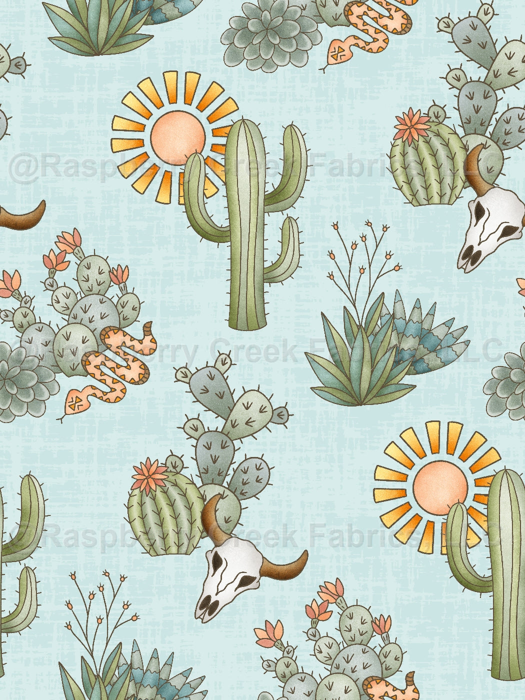 Mesa Western Desert Sky Fabric, Raspberry Creek Fabrics, watermarked