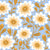 light blue yellow graphic florals Image