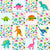 Colorful Dinosaur World Patchwork Image