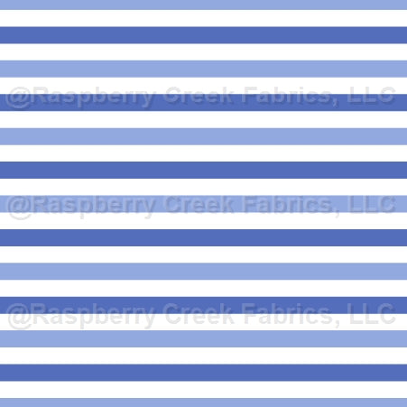 Blue and Light Blue Horizontal Stripes, Lavender Season Collection Fabric, Raspberry Creek Fabrics, watermarked