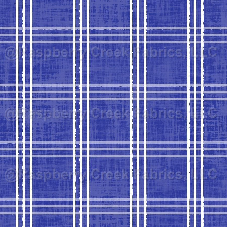 All American Plaid Blue Fabric, Raspberry Creek Fabrics, watermarked