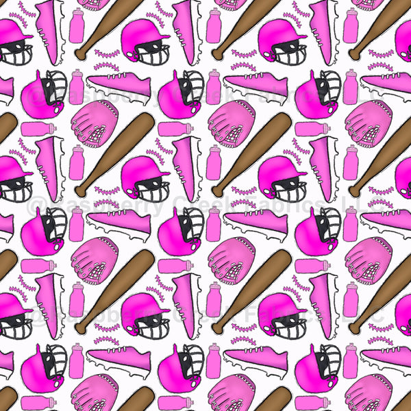 Pink Softball Items - Raspberry Creek Fabrics