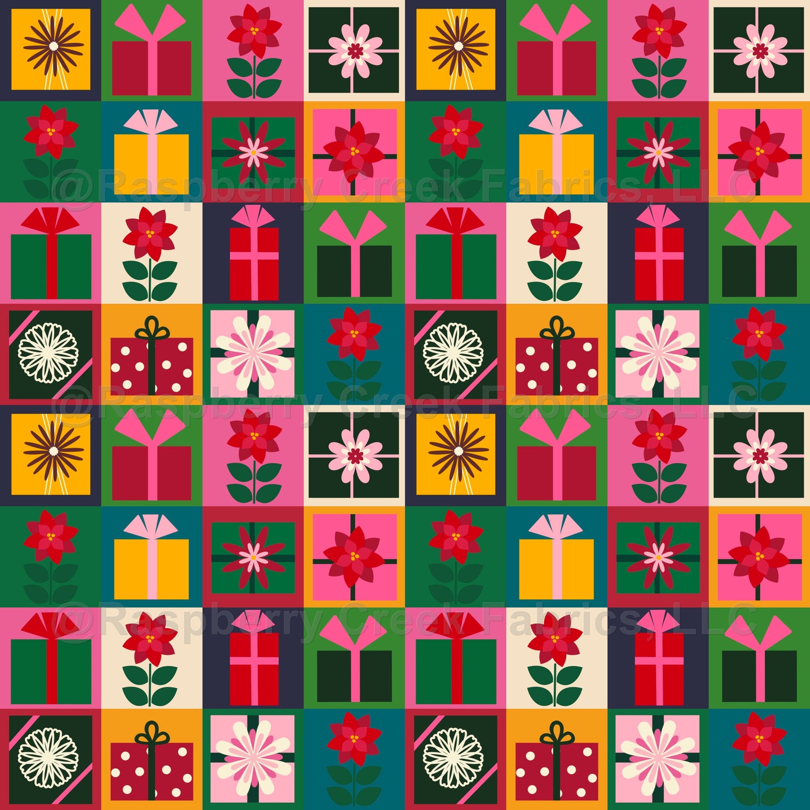 Christmas Boxes Wallpaper Design by Lisa Wornham Designs