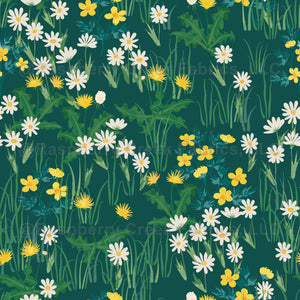 Buttercup Flower Fabric, Wallpaper and Home Decor