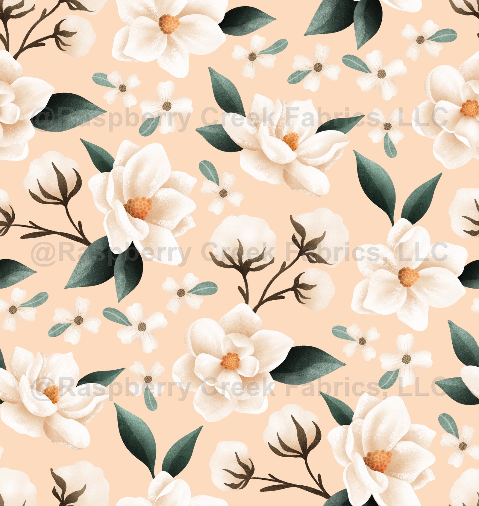 Down South Magnolias- Butter- Wallpaper