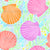 shells, underwater, ocean, white, pink, orange, blue, green, sea, sealife, tropical, Florida, summer, spring, beach, swim, girls, women, home decor, coral Image