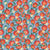 Oranges with leaves and flowers - blue background Image