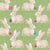 Easter Collection:  Watercolor and hand-drawn brown rabbits one Easter egg each with a green background. Image