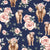 Rose highland cow by MirabellePrint / Navy background Image