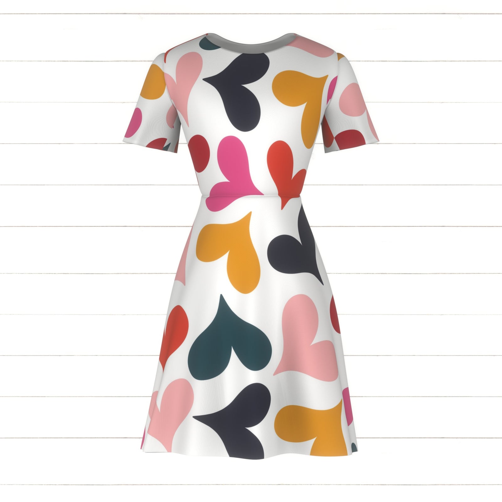 Bright Hearts on White Fabric and Wallpaper Print by Lisa Wornham Designs, Hearts Collection, Children’s clothing