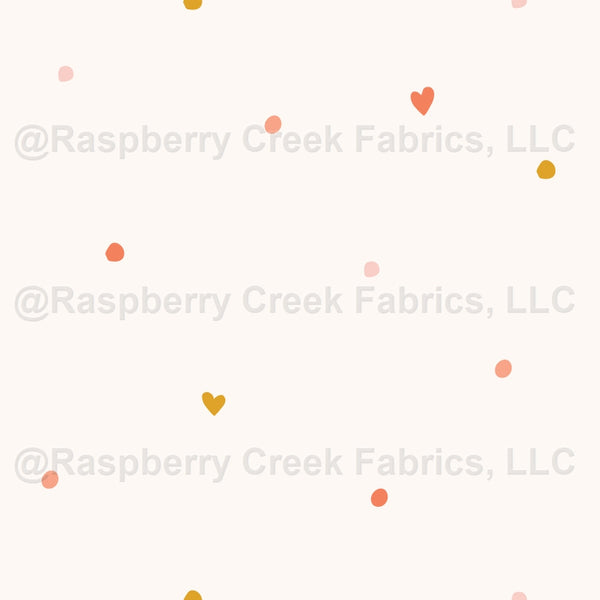 polka dot heart pattern for Valentines day for girls off white p