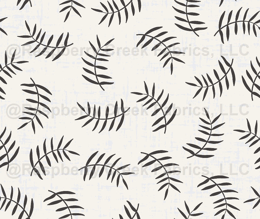 Orca Paradise Fern Fabric, Raspberry Creek Fabrics, watermarked
