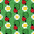 Red Ladybug Pickleballs Paddles and Daisy Flowers on Green Polkadots Image