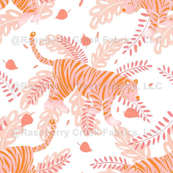 Orange tiger wallpaper - Raspberry Creek Fabrics