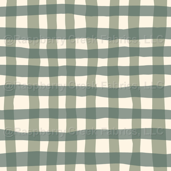 Gingham - Green Fabric, Raspberry Creek Fabrics