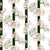 Pink Wildflowers on Dark Green Stripes Image