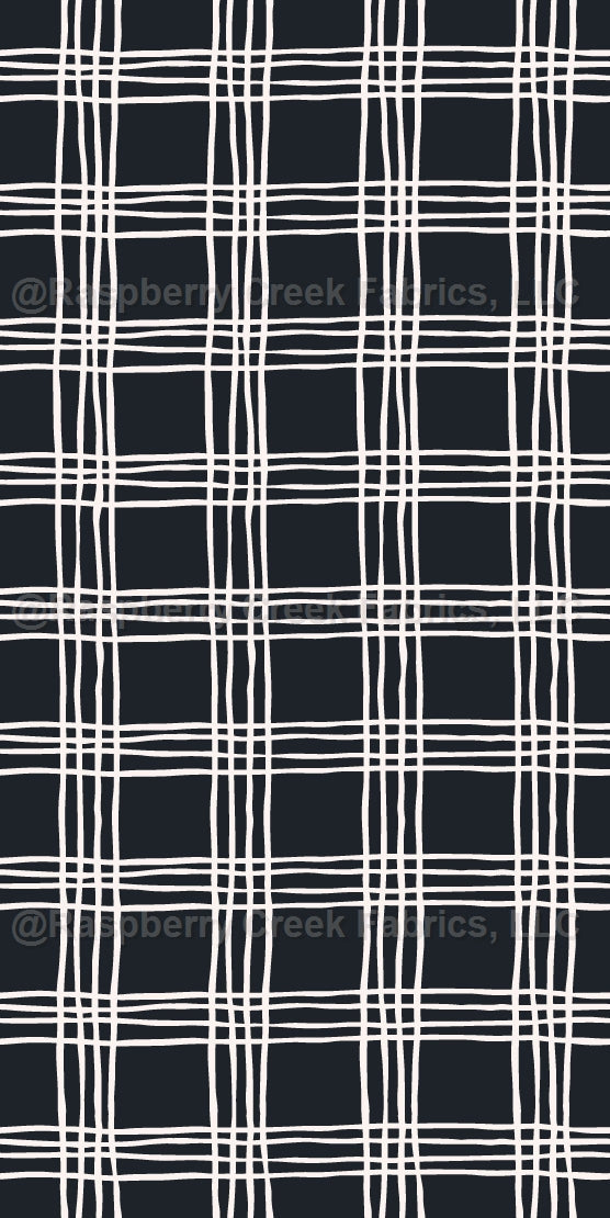Wonky plaid in black and white - dark - the Essence Collection by Brittany Polatis - unisex gingham pattern