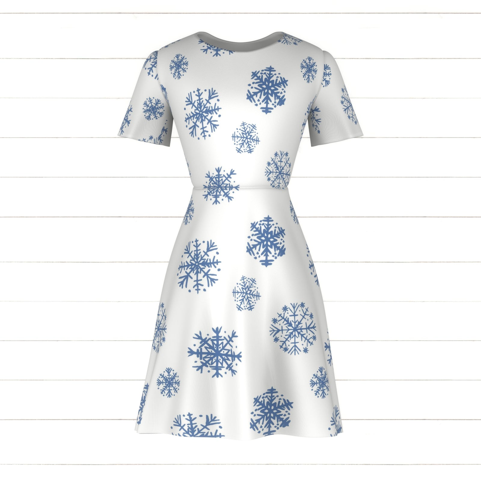 Blue on White Snowflakes, Hello Snow Collection