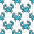 Cute Aqua Blue Crabs on White Image