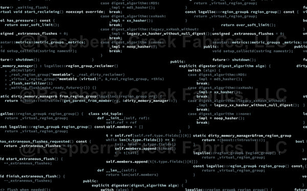 Programming Code C++ and python black and gray Fabric bydenesannadesig ...