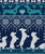 Fair Isle Knitting Doxie Love // navy blue background white and teal dachshunds dogs bones paws and hearts Image