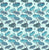 Leaves Collection:  Hand-drawn ginkgo leaves in turquoise and navy with silver outlines and stems on an light aqua background. Image