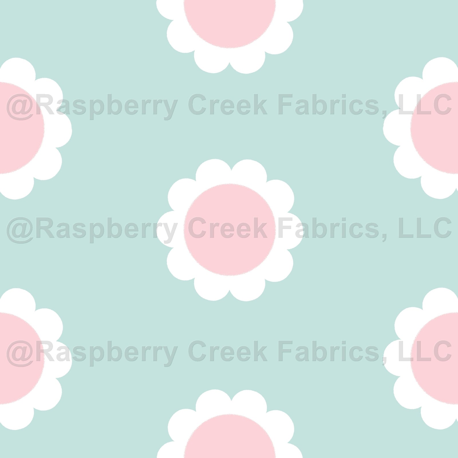 cotton candy graphic daisy flowers Fabric, Raspberry Creek Fabrics, watermarked