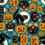 Spooky Halloween cats and pumpkins / Teal Image
