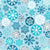 Magical watercolor snowflakes // blue background pastel blue teal and grey snowflakes Image