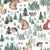 Hunter Green Rust Grey and Khaki Forest Animal Print Fabric, Great Outdoors by Brittney Laidlaw Image