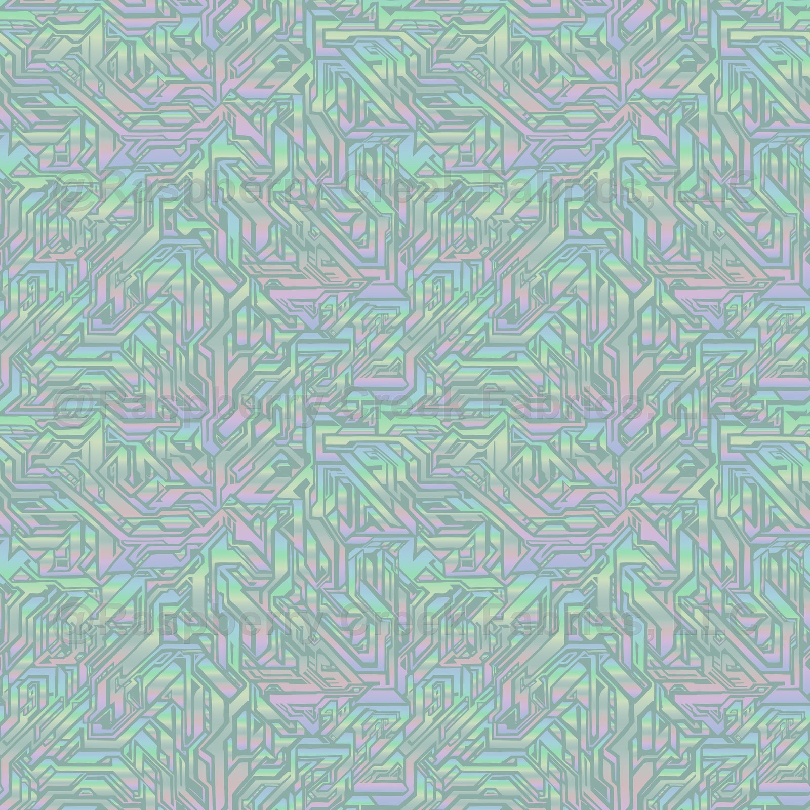 crystal maze abstract hologram lines DUCK EGG BLUE