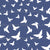 Flock of white birds in navy blue background Image