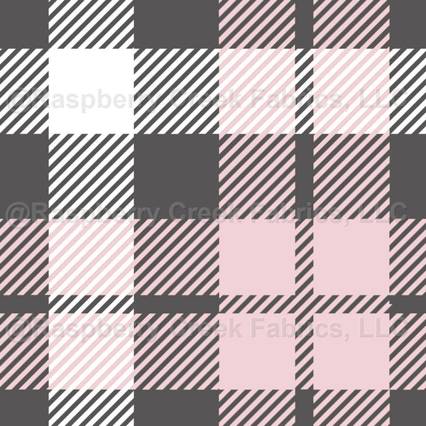 Plaid//Pink & Grey - Raspberry Creek Fabrics