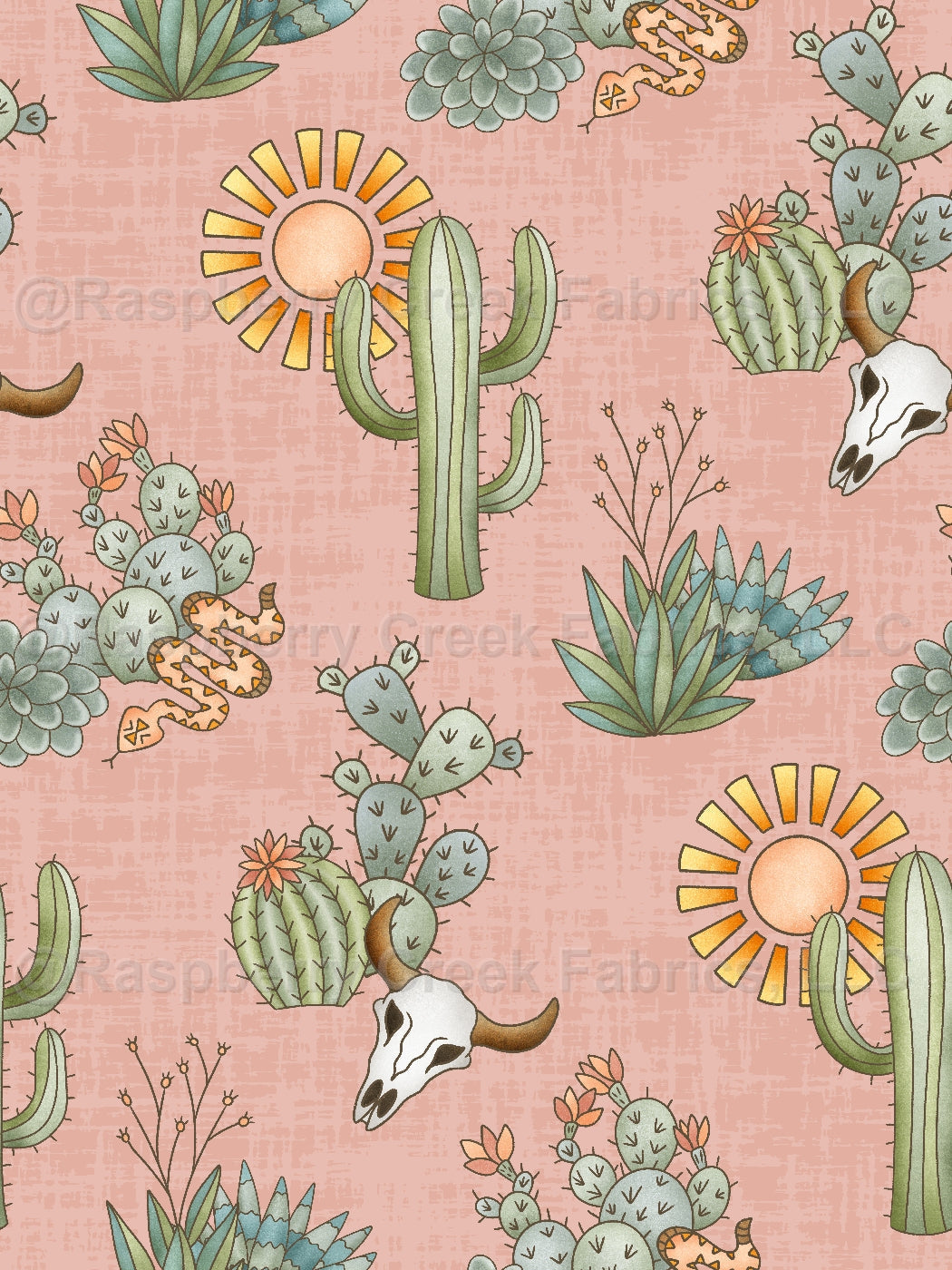 Mesa Western Desert Blush Fabric, Raspberry Creek Fabrics, watermarked