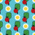 Red Ladybug Pickleballs Paddles and White Daisy Flowers on Aqua Blue Polkadots Image