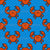 Cute Orange Crabs on Bright Blue Image