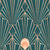 The New Twenties Modern Art Deco Shells - Rose Gold on Emerald Wallpaper Image