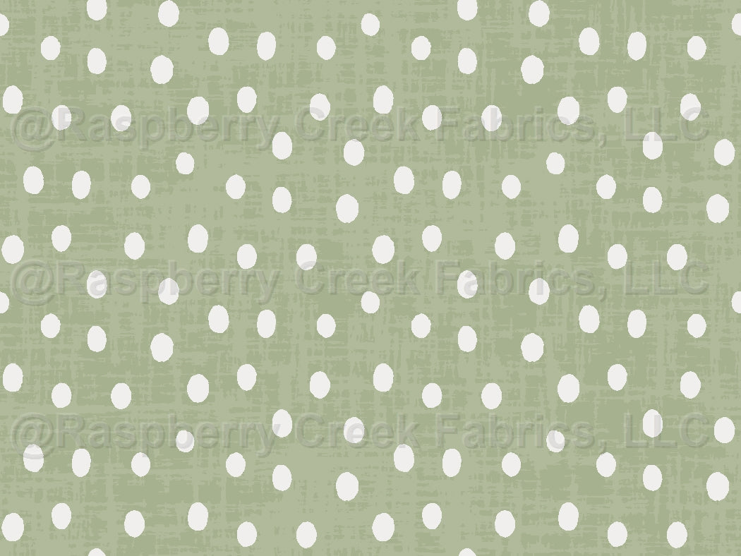 Mesa Dot Sage Fabric, Raspberry Creek Fabrics, watermarked