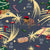 Caga Tió with gifts and candies and Christmas tree on a blue-gray background with stars and Christmas decorations. Image