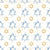 Gold and Tonal Blue Star of David Print Fabric, Hanukkah Image