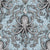 Octopus Damask Fabric -  Sky Blue - Victorian Antique Steampunk Kraken Image