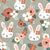 Floral bunny face by MirabellePrint / Sage background Image
