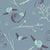 Flowers and branches fall on blue gray Image