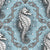 Seahorse Damask in Powder Blue Vintage Victorian Steampunk Retro Image